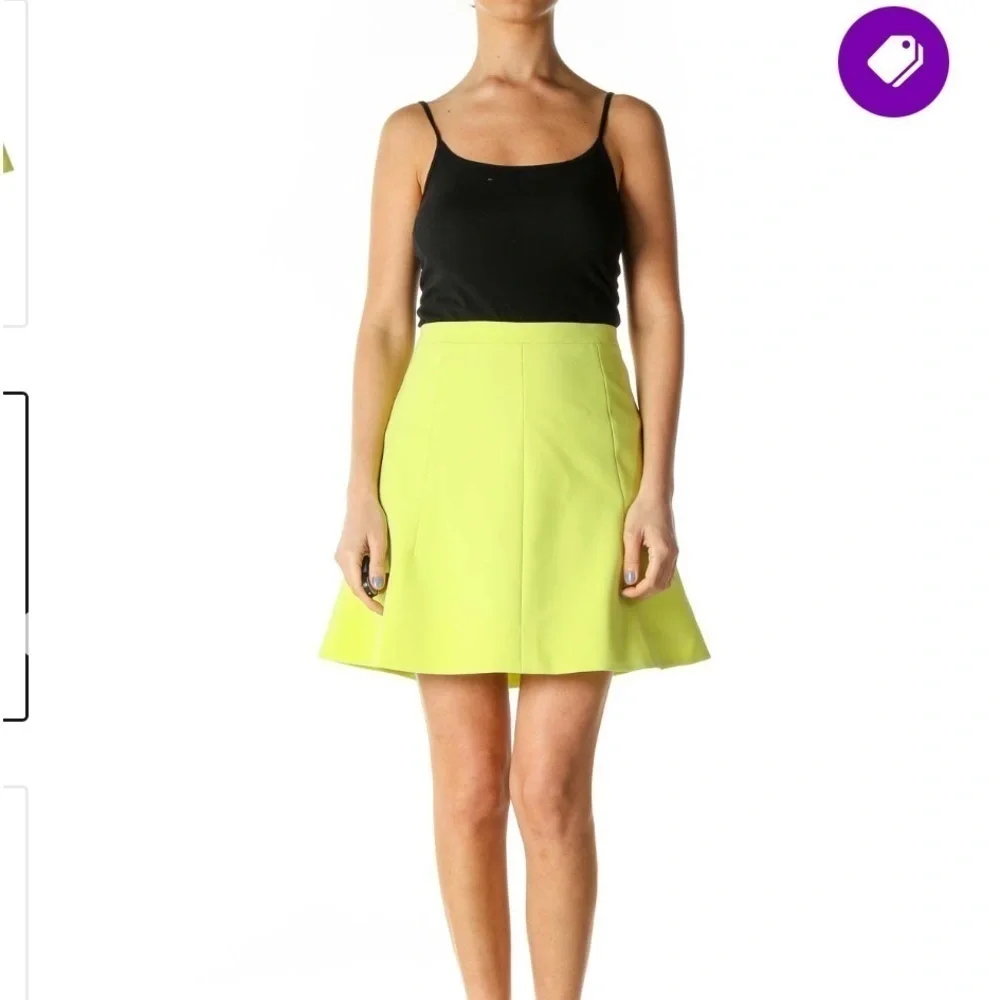 J. Crew Neon Yellow Blogger Favorite Skater A-Line Skirt, Women’s Size 2